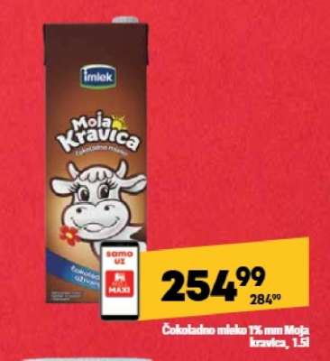 Čokoladno mleko 1%mm Moja Kravica 1.5l