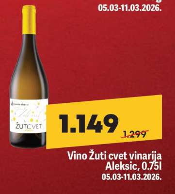 Vino žuti cvet vinarija Aleksić, 0.75l