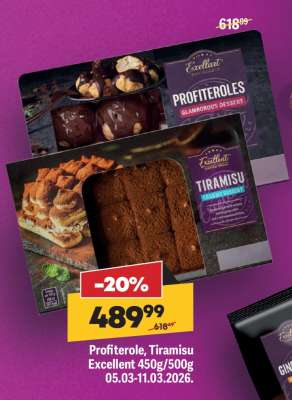 Profiterole, Tiramisu