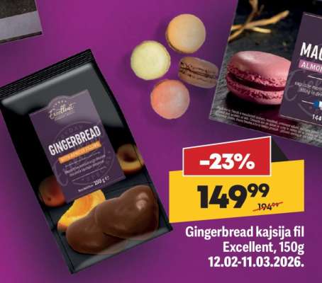 Gingerbread kajsija fil Excellent, 150g