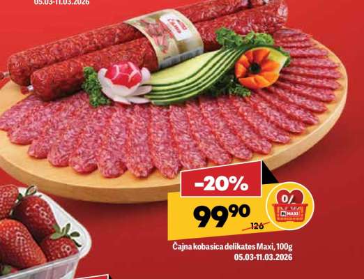 Čajna kobasica delikates Maxi 100g