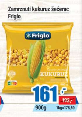 Zamrznuti kukuruz šećerac Friglo