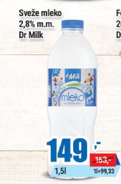 SVEŽE MLEKO 2.8 % m.m. dr Milk