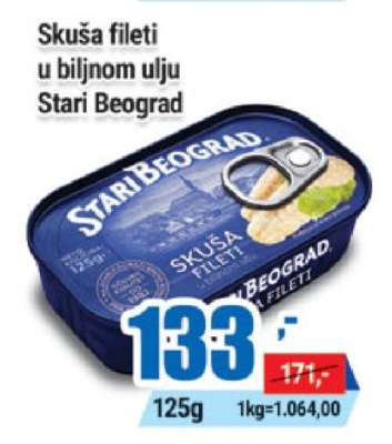 Skuša fileti u biljnom ulju Stari Beograd