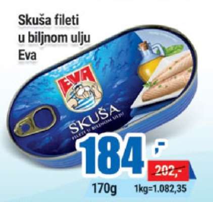 Skuša fileti u biljnom ulju Eva