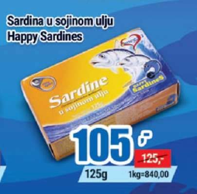 Sardina u sojinom ulju Happy Sardines