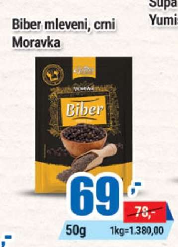 Biber mleveni, crni Moravka
