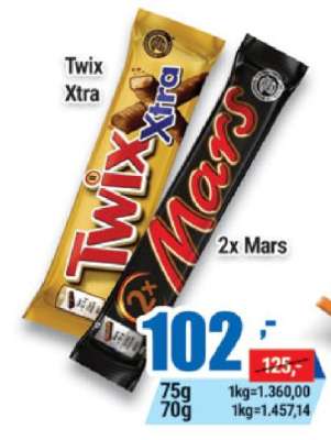 Twix Xtra, 2x Mars