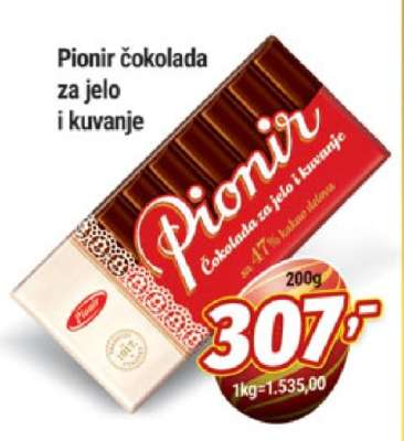 PIONIR ČOKOLADA za jelo i kuvanje