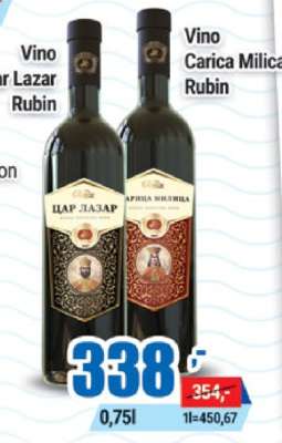 Vino Carica Milica Rubin