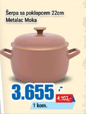Šerpa sa poklopcem 22cm Metalac Moka