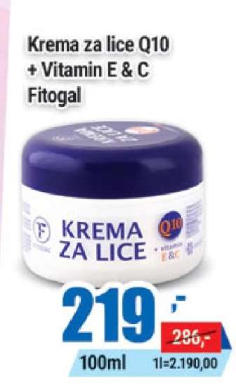 Krema za lice Q10 + Vitamin E & C Fitogal