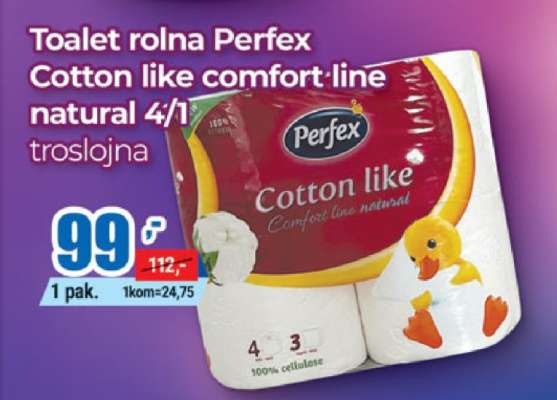Toalet rolna Perfex Cotton like comfort line natural 4/1