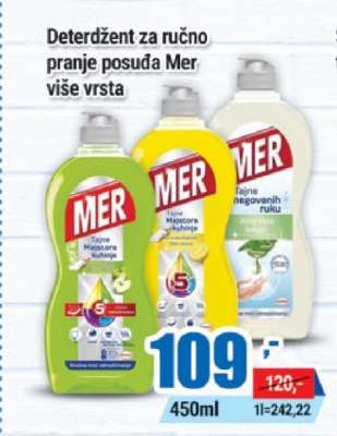 Deterdžent za ručno pranje posuđa Mer