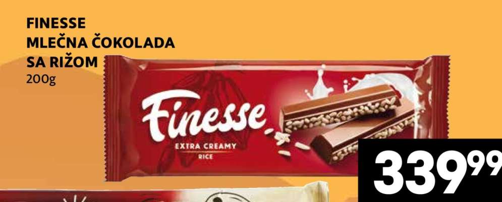 FINESSE MLEČNA ČOKOLADA SA RIŽOM