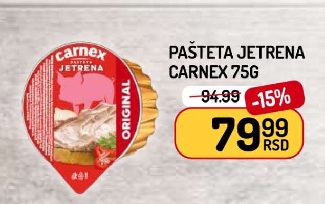 PAŠTETA JETRENA CARNEX 75g