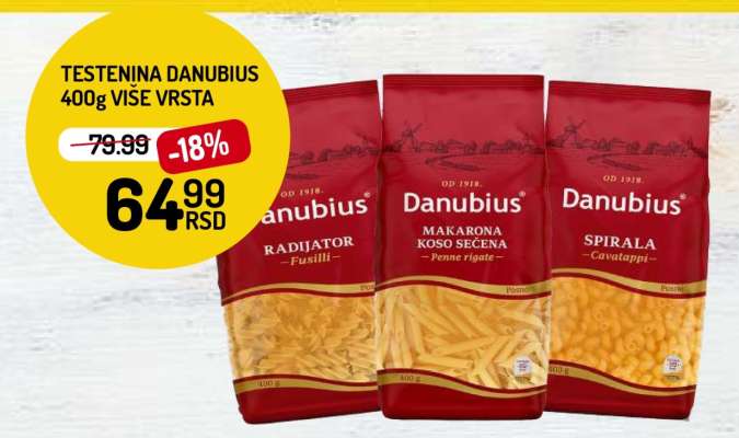 Testenina Danubius 400g (više vrsta)