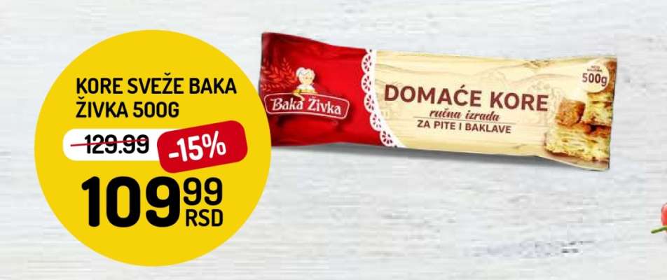 KORE SVEŽE BAKA ŽIVKA 500g