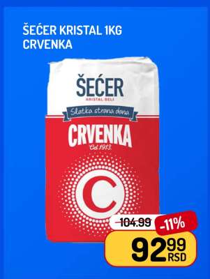 ŠEĆER KRISTAL 1kg CRVENKA