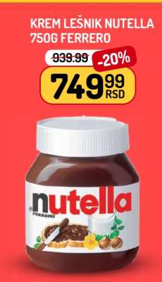 Krem Lešnik Nutella 750g Ferrero
