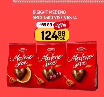 Biskvit Medeno Srce 150g Više Vrsta