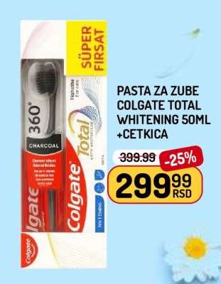 Pasta za zube Colgate Total Whitening 50ml + četkica