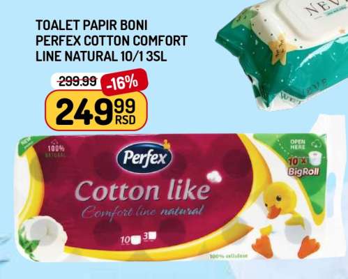 TOALET PAPIR BONI PERFEX COTTON COMFORT LINE NATURAL 10/1 3SL
