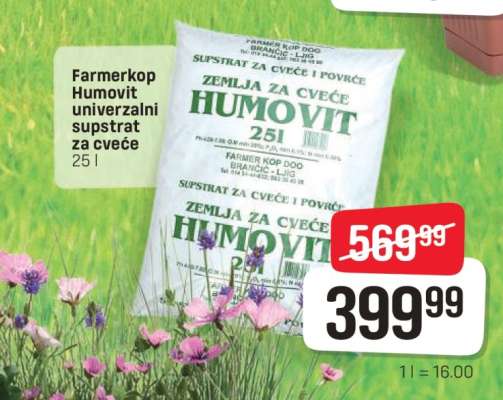 Farmerkop Humovit univerzalni supstrat za cveće