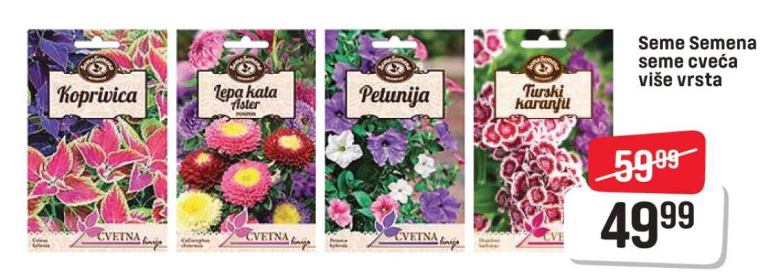 Seme Semena cveća više vrsta