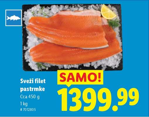 Svěží filet pstruha