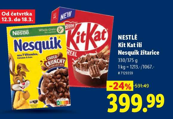 NESTLÉ Kit Kat ili Nesquik žitarice