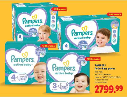 Pampers active baby pelene