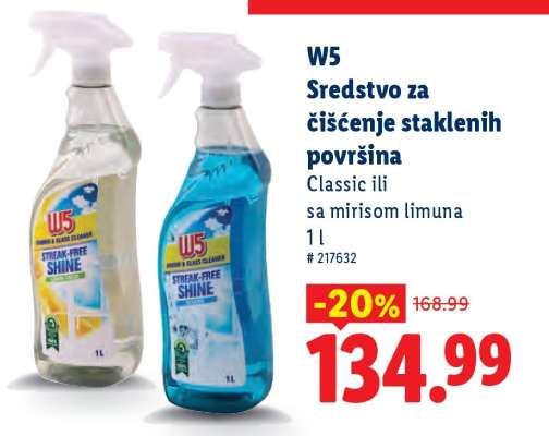 W5 Sredstvo za čišćenje staklenih površina