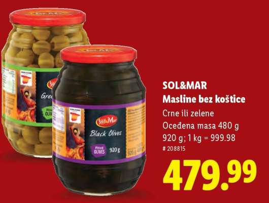 SOL&MAR Masline bez koštice
