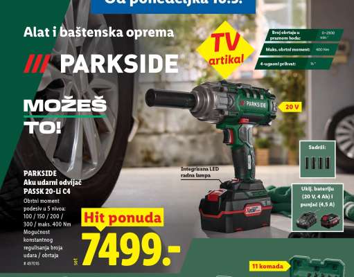 PARKSIDE Akku udarni odvijač PASSK 20-Li C4
