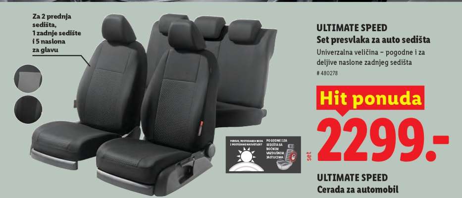 Ultimate Speed Set presvlaka za auto sedišta