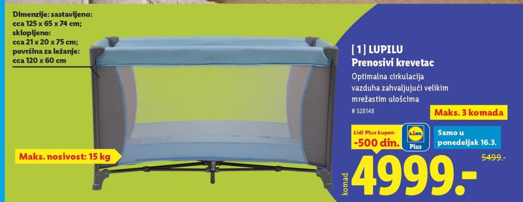 Lupilu Prenosivi krevetac