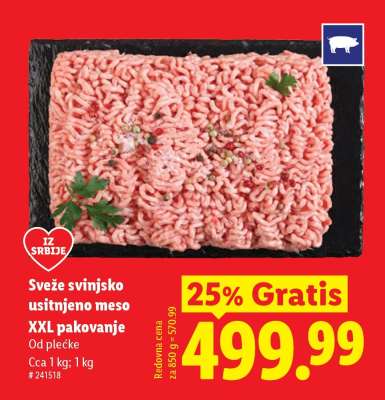 Sveže svinjsko usitnjeno meso XXL pakovanje