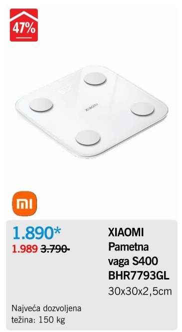 XIAOMI Pametna vaga S400 BHR7793GL