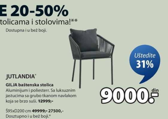 JUTLANDIA GILJA baštenska stolica