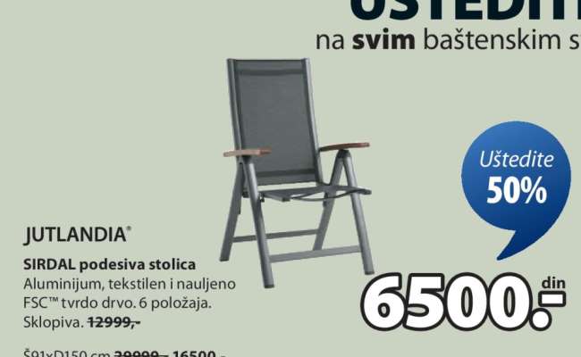 JUTLANDIA SIRDAL podesiva stolica