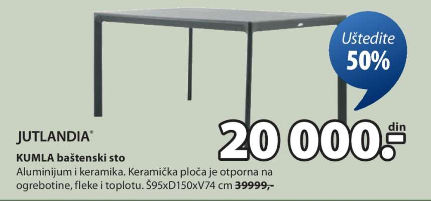 JUTLANDIA KUMLA baštenski sto