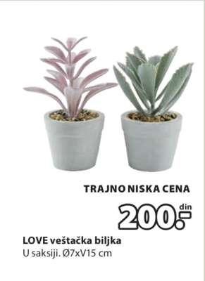 LOVE veštačka biljka