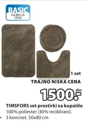 TIMSFORS set prostirki za kupatilo