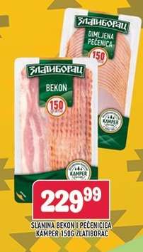 Slanina Bekon i Pečenica Kamper 150g Zlatiborac