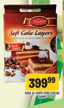 Kore za tortu 700g Vincini tamne
