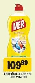 Deterdžent za suđe Mer Limun 450ml MD