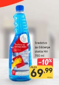Sredstvo za čišćenje stakla hit 750 ml