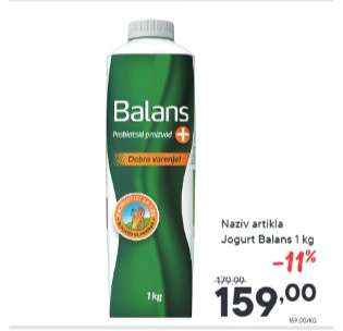 Jogurt Balans+ 1 kg