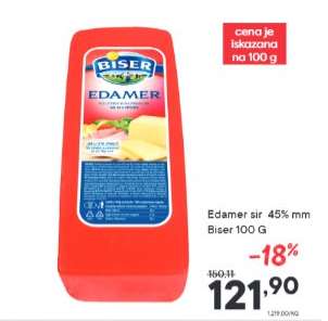 Edamer sir 45% mm Biser 100 G